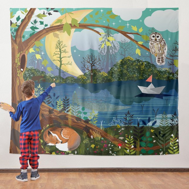 Woodland Riverside Children's Room Wandteppich (Von Creator hochgeladen)