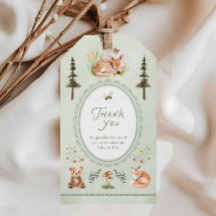 Woodland Sage Green Baby Shower Thank You
