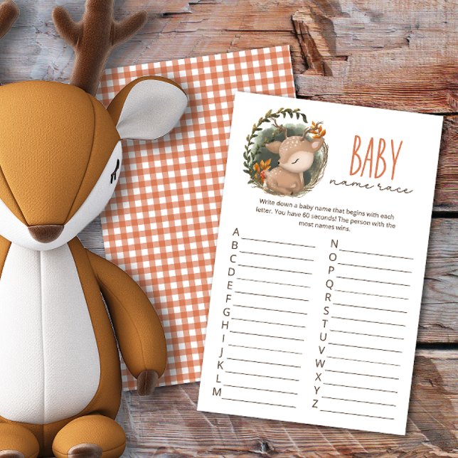 Woodland-Schlittenbaby Reh Baby Shower-Spiel (Von Creator hochgeladen)