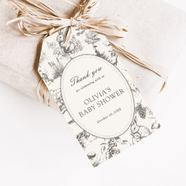 Woodland Sketch Allover Print Baby Shower Geschenkanhänger