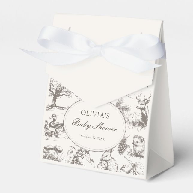 Woodland Sketched Baby Shower Geschenkschachtel (Vorderseite)
