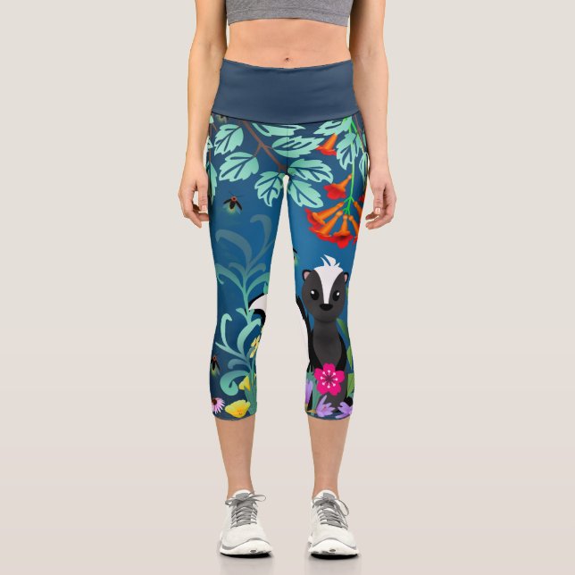 Woodland Skunk Capri Leggings (Vorderseite)