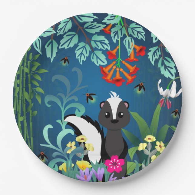 Woodland Skunk Pappteller (Vorderseite)