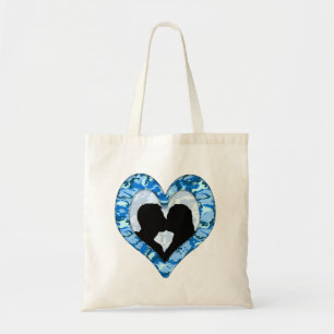Woodland Sky Blue Camouflage Kissing Couple Tragetasche
