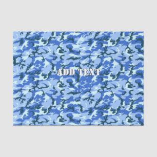 Woodland Sky Blue Camouflage Seidenpapier