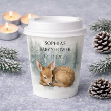 Woodland Sleeping Baby Deer Winter Baby Shower