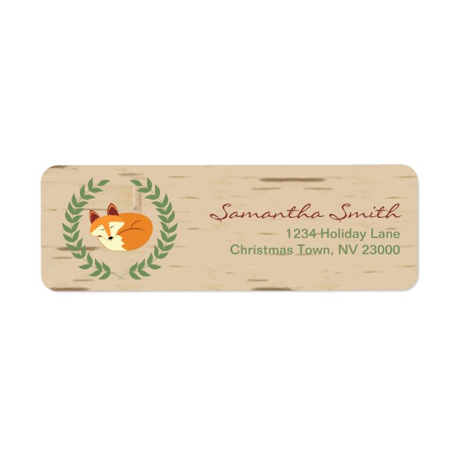 Woodland Sleeping Fox Birch Baby Dusche (Vorne)