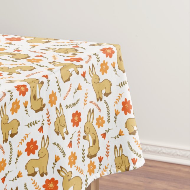 Woodland Spring Bunny Rabal Floral Tischdecke (Beispiel)