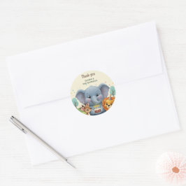 Woodland Storybook Animals 3rd Birthday Thank You Runder Aufkleber