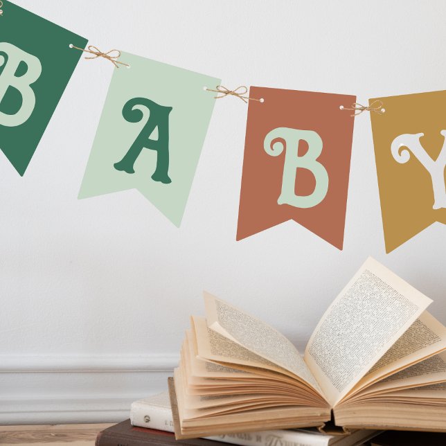 Woodland Storybook Once Upon On Baby Wimpelkette (Once Upon a Baby Bunting)