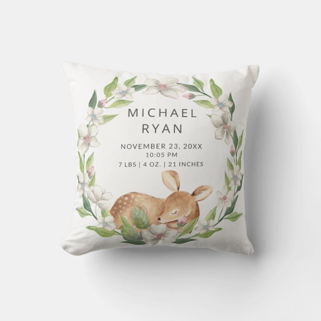 Woodland Sweet Deer Baby Coussin (Recto)