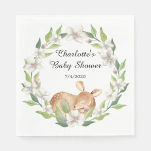 Woodland Sweet Deer Baby Shooting Paper Napkins Serviette