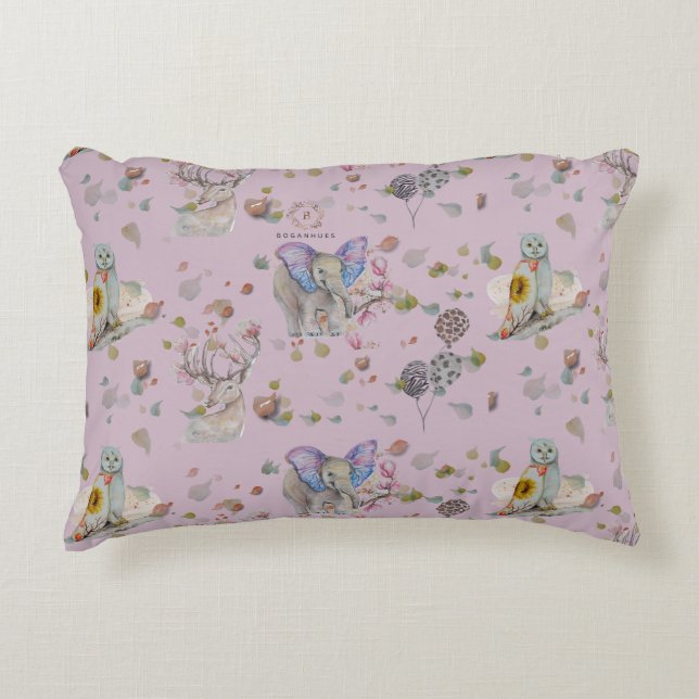 Woodland Theme Baby Dekokissen (Vorderseite)