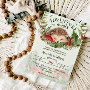 Woodland Themed Genneutrale Kinderdusche Einladung