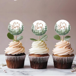 Woodland Tiere Babydusche Topper Runder Aufkleber