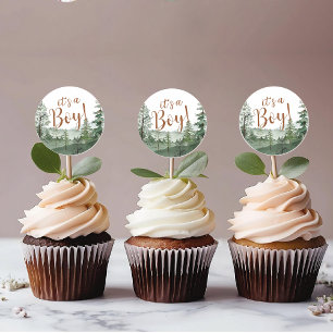 Woodland Tiere Babydusche Topper Runder Aufkleber