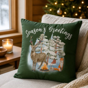 Woodland Tiere Weihnachtswirbel Kissen