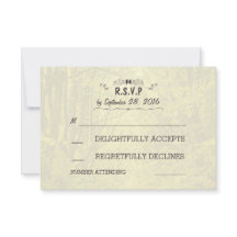 Woodland Trees Avenue Mariage rustique Cartes RSVP