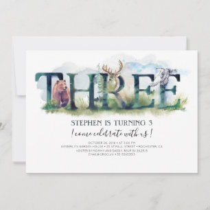 Woodland Trois - 3e Invitation d'anniversaire