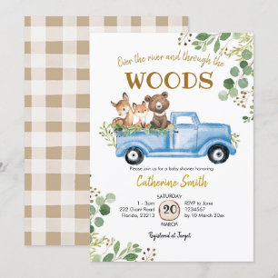Woodland Truck Kinderdusche Einladung