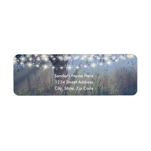Woodland Twilight Fairy Lights Adressetiketten (Vorne)