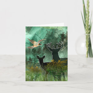 Woodland Union Paar Hirsch und Habicht