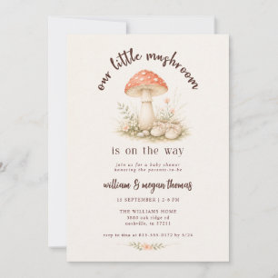 Woodland Unsere Kleine Pilz-Baby-Party Einladung