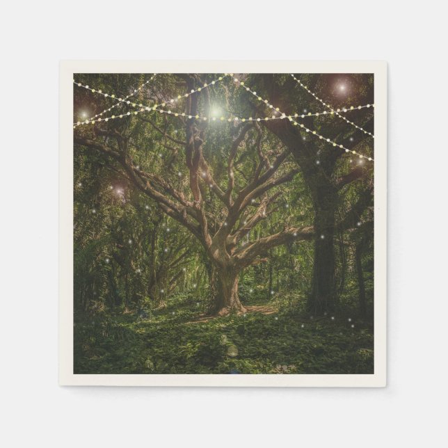 Woodland-verzauberter Wald Serviette (Vorderseite)