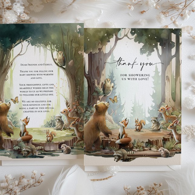 Woodland Vielen Dank für Ihre Card Baby Dusche (Von Creator hochgeladen)