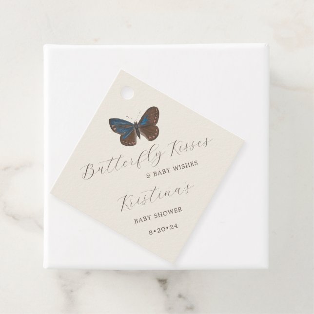 Woodland Vintag Butterfly Babydusche Geschenkanhänger (Beispiel)