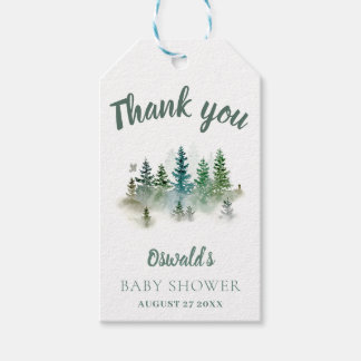 Woodland Watercolor Baby Shower Geschenkanhänger
