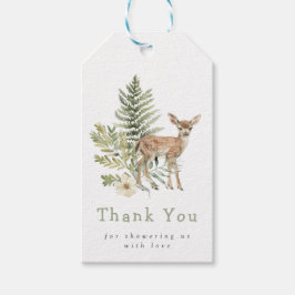 Woodland Watercolor Deer Baby Dusche Geschenkanhänger