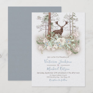 Woodland Watercolor Forêt invitations au mariage