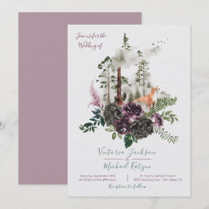 Woodland Watercolor Forêt invitations au mariage