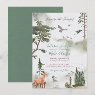 Woodland Watercolor Forêt invitations au mariage
