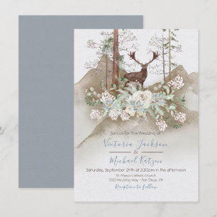 Woodland Watercolor Forêt invitations au mariage