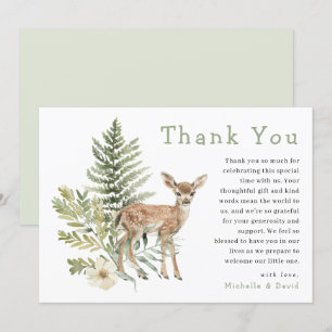 Woodland Watercolor Hirschdusche Danke
