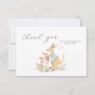 Woodland Watercolor Kangaroo Kinderdusche Dankeskarte
