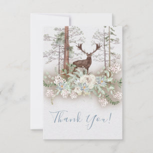 Woodland Watercolor Stag Merci note