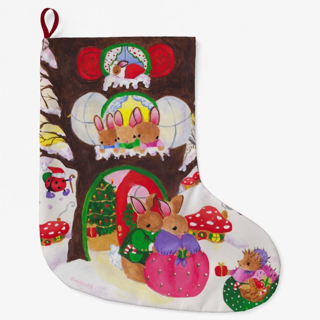 Woodland Weihnachtsfest Strumpf Großer Weihnachtsstrumpf (Vorderseite)