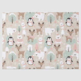 Woodland Whimsical Forest Animals Winter Seidenpapier