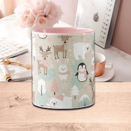 Woodland Whimsical Forest Animals Winter Tasse