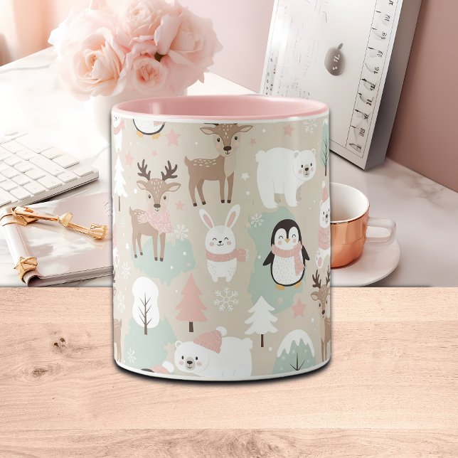 Woodland Whimsical Forest Animals Winter Tasse (Von Creator hochgeladen)