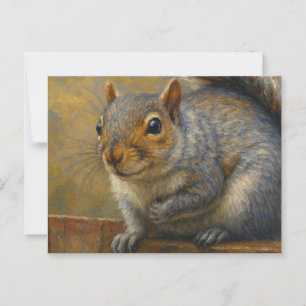 Woodland Whimsy - Realistisches Eichhörnchenportra Postkarte