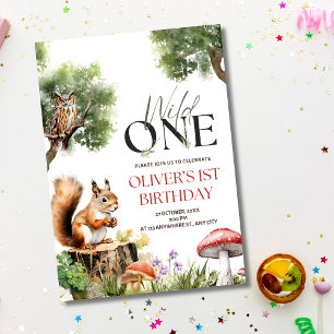 Woodland Wild One Birthday Invitation 1er Birthday