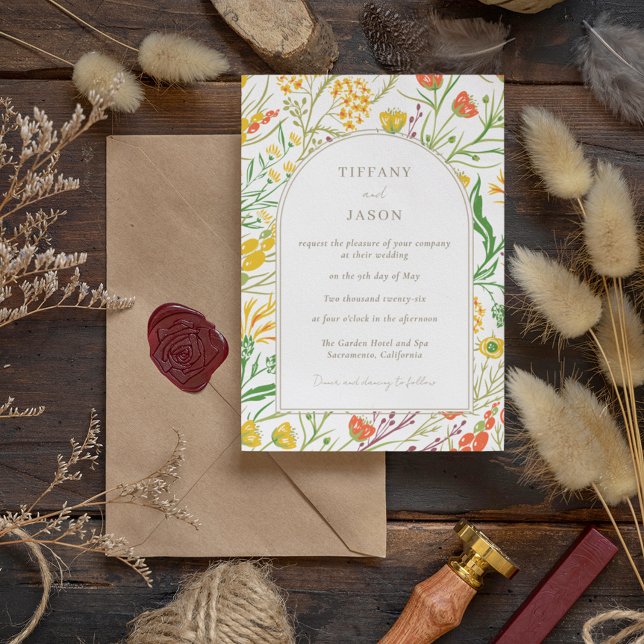 Woodland Wildblume Boho Wedding Einladung (Von Creator hochgeladen)