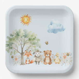 Woodland Wildlife Baby Dusche Pappteller