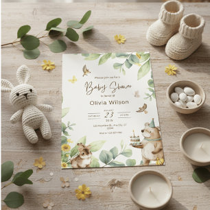 Woodland Winnie der Pooh Babyshower-Einladungen Einladung