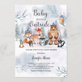 Woodland Winter Baby Dusche Einladung