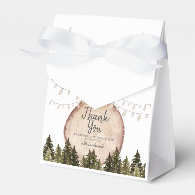 Woodland Winter Forest Baby Dusche Geschenkschachtel (Vorderseite)